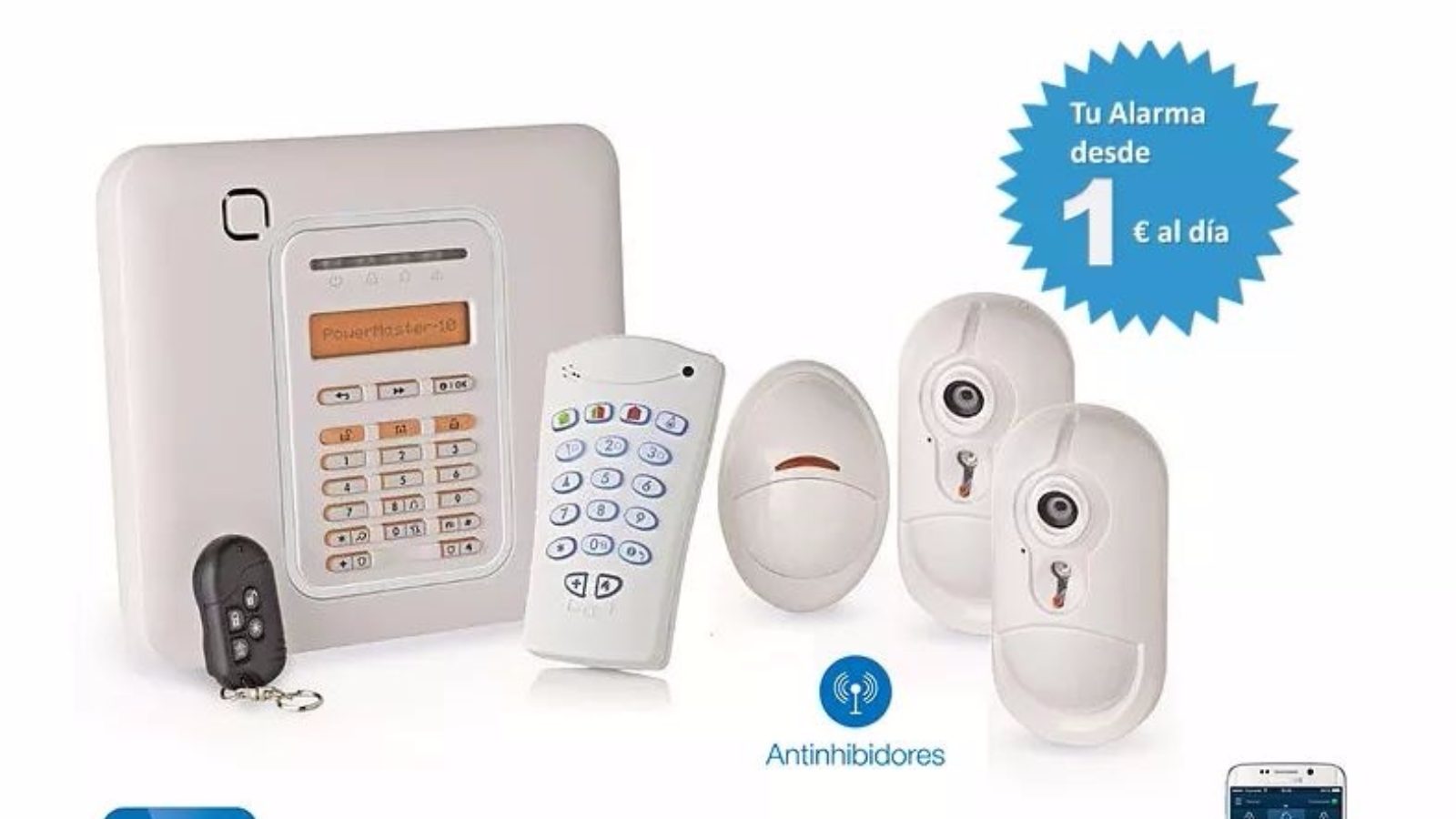 Central, Teclado, 2 Videodetectores, 1 Detector, Mando a Distancia.