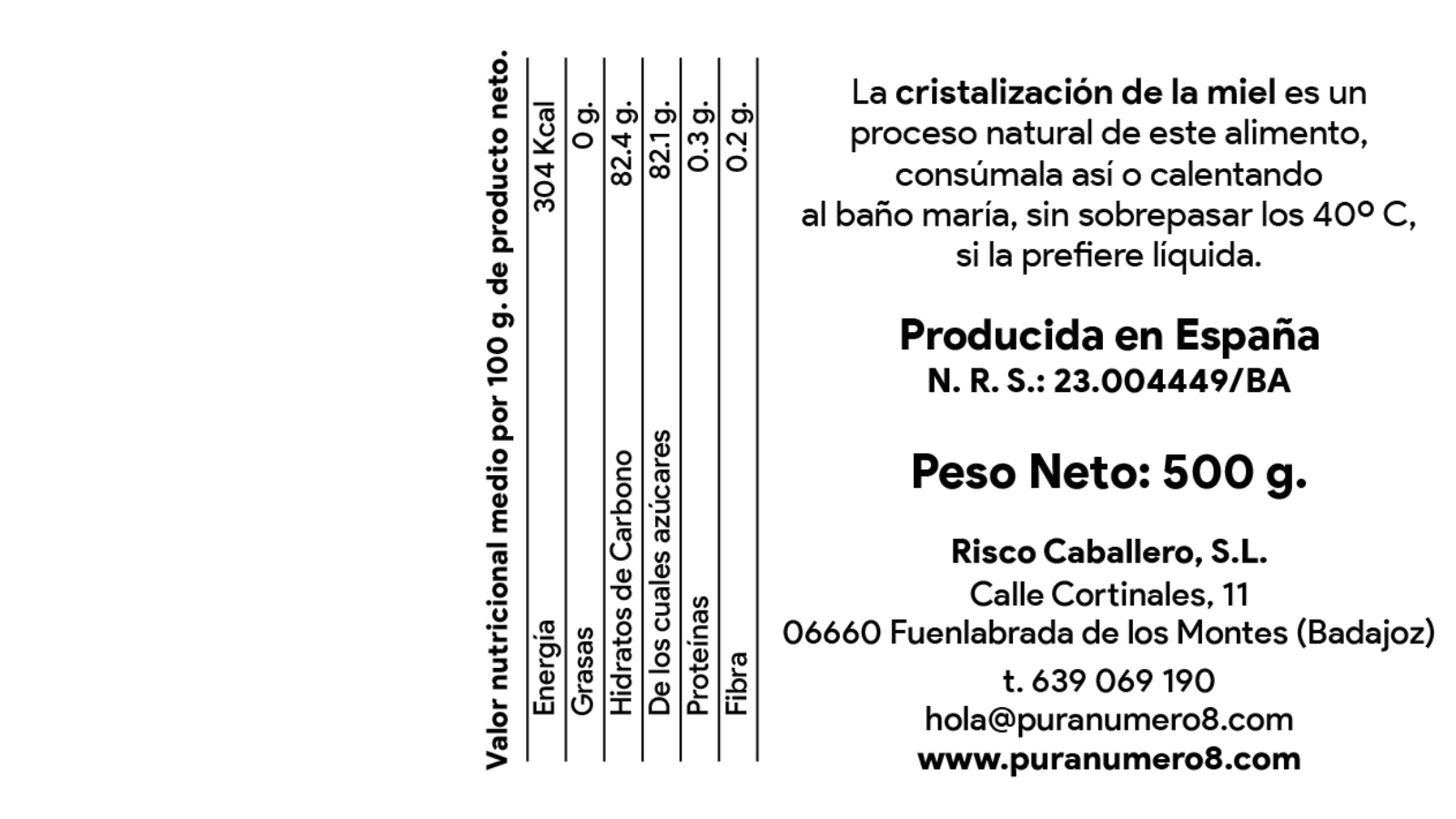 miel natural, sin aditivos, consumo responsable