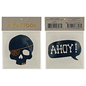 Tatuajes temporales calavera y ahoy