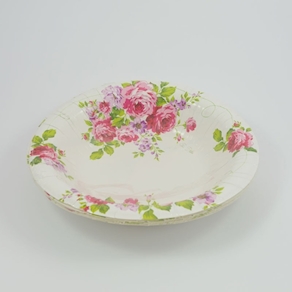 Plato hondo peonías