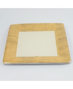 Plato dorado, grande cuadrado