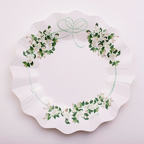 Plato llano flores verdes