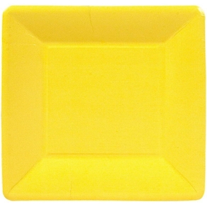 Plato amarillo, cuadrado