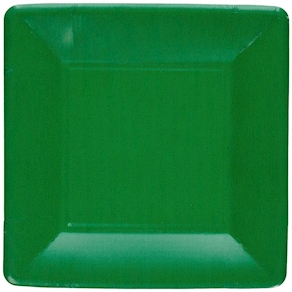 Plato verde esmeralda, cuadrado