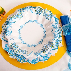 Plato hondo flores azules