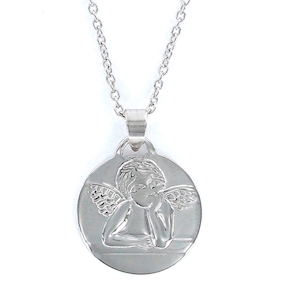 Medalla para niña de comunión plata de Ley con cadena
