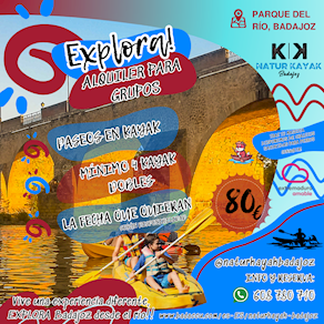 ALQUILER 4 KAYAK PARA GRUPOS. Río Guadiana Badajoz.